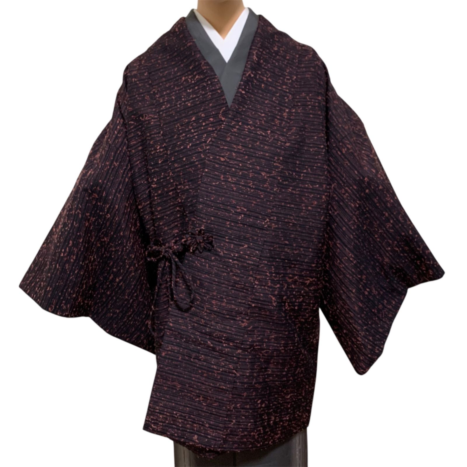 T-326 和装コート 道中着 ひげ紬 裄65センチ レディース