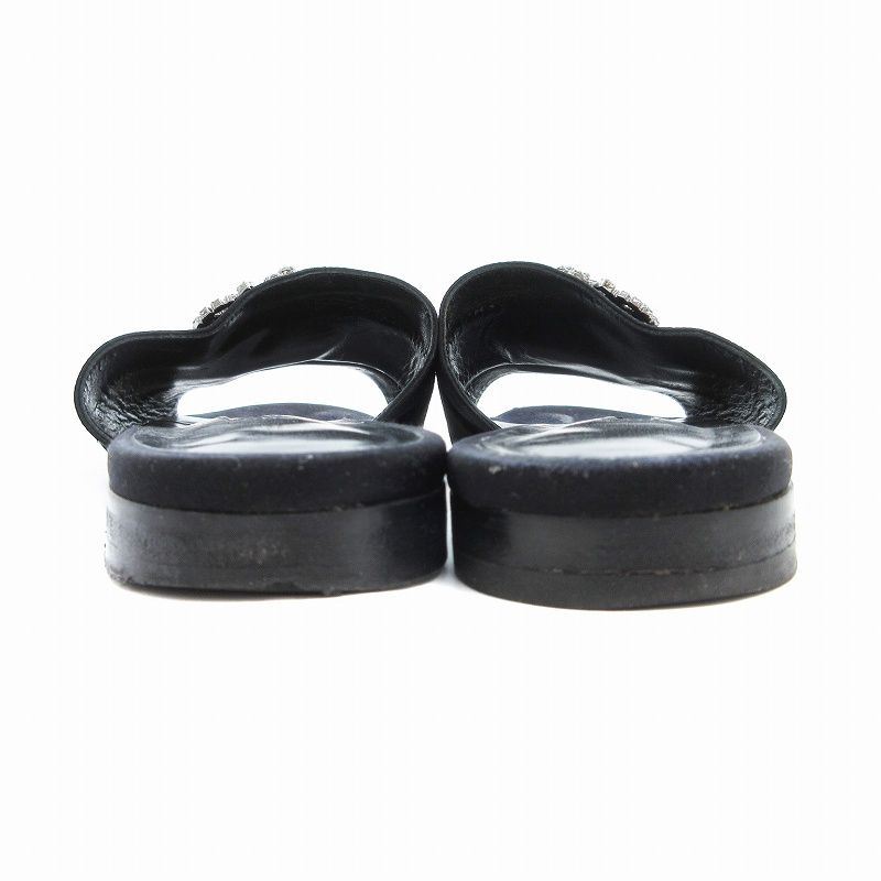 Manolo Blahnikマノロ黒ハンギシ サンダル36 マノロブラニク MANOLO BLAHNIK サンダル シューズ ハンギシ 36 黒