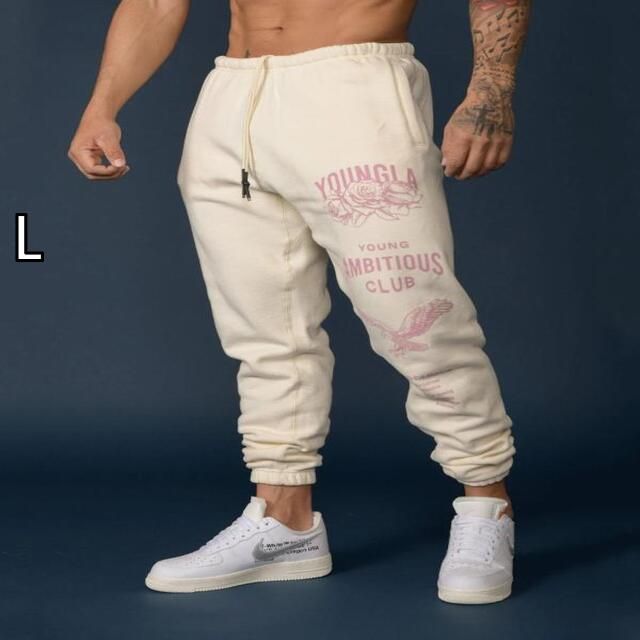 [L ]メンズ ファッション 服 男性用 オシャレ シンプル 大人 かっこいい ストリート アメリカン スタイル スウェットパンツ 厚手 コットン ランニング フィットネス パンツ トレーニング バス