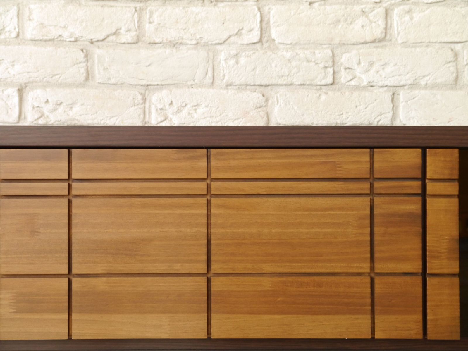 新着商品 155cm幅 セパ ブラウン ローボード GART 大川家具