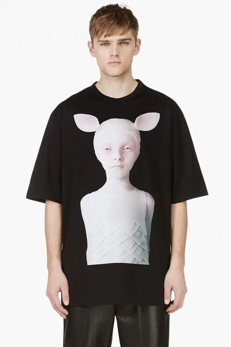 46 Juun.J(ジュンジェイ) 14SS オレクド 悪魔 グラフィック オーバーサイズ Tシャツ 黒