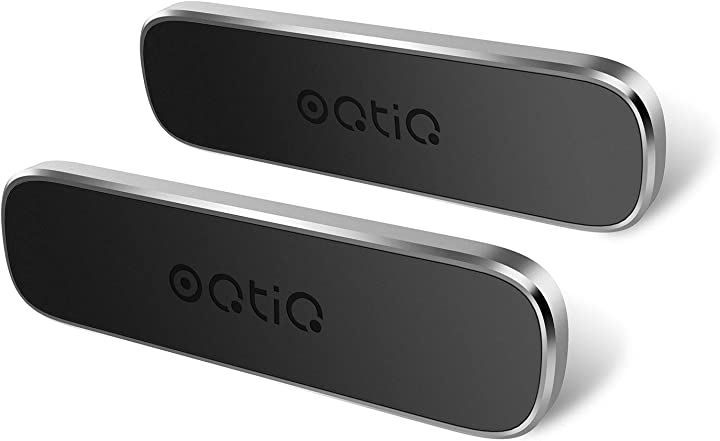 OQTIQ 2個パック 磁気 電話 カーマウント 車用 電話マグネット 長方形フラット ダッシュボード マグネットマウント 携帯電話 ミニタブレット用( シルバー)