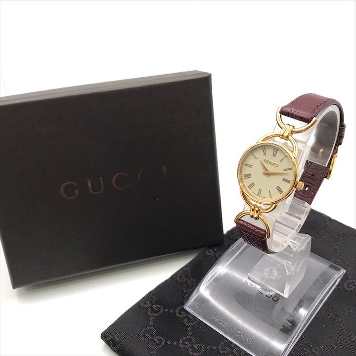 超 GUCCI グッチ 6000.2.L レディース 腕時計 ウォッチ アイボリー文字盤 ゴールド ブランド ファッション 小物 稼働品 r200