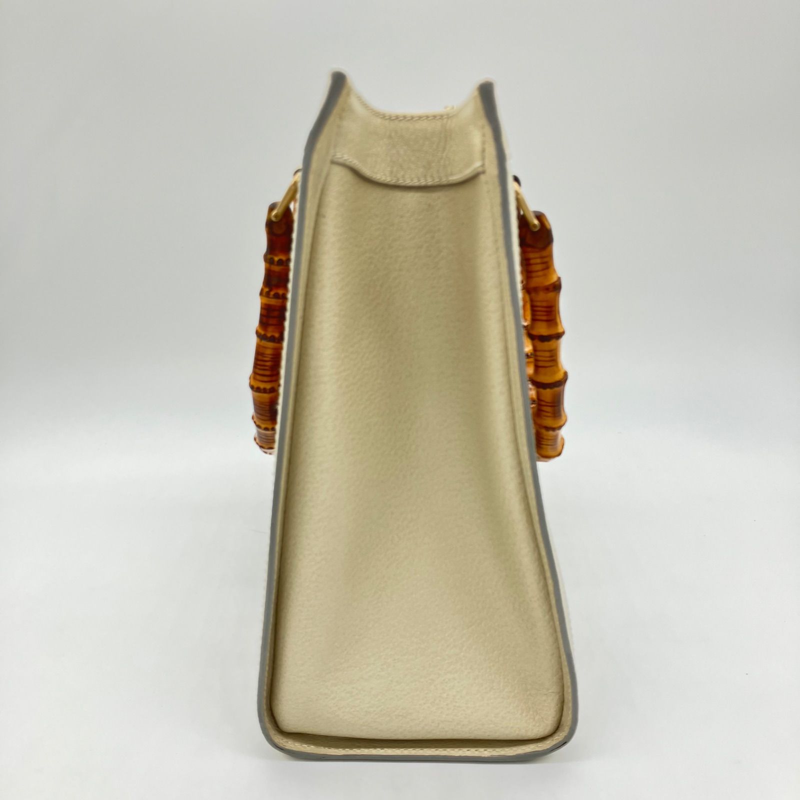 美品] GUCCI グッチ ダイアナ バンブー アイボリー ハンドバッグ 