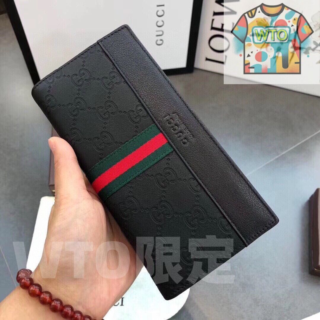 Gucciグッチ、財布、財布、男性の本革は長さ2つ折り[本日特価