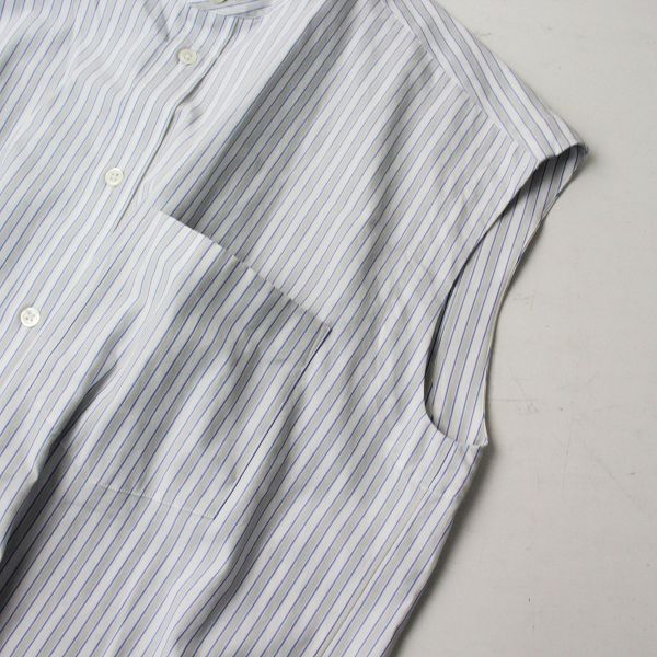 美品 2020SS AURALEE オーラリー WASHED FINX TWILL STRIPE SLEEVELESS ...