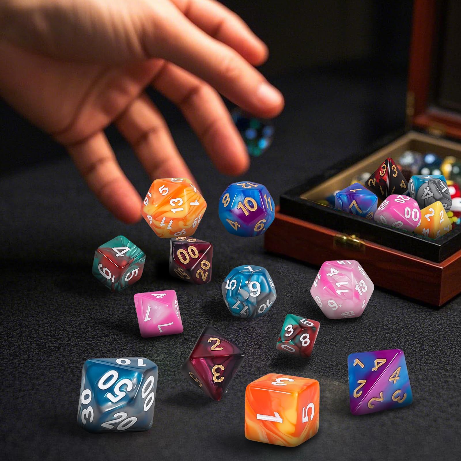 Dice Polyhedral Set Dragons Dungeons DND 0 - 42-Piece For &amp; 1 Dnd RPG for Ubuy