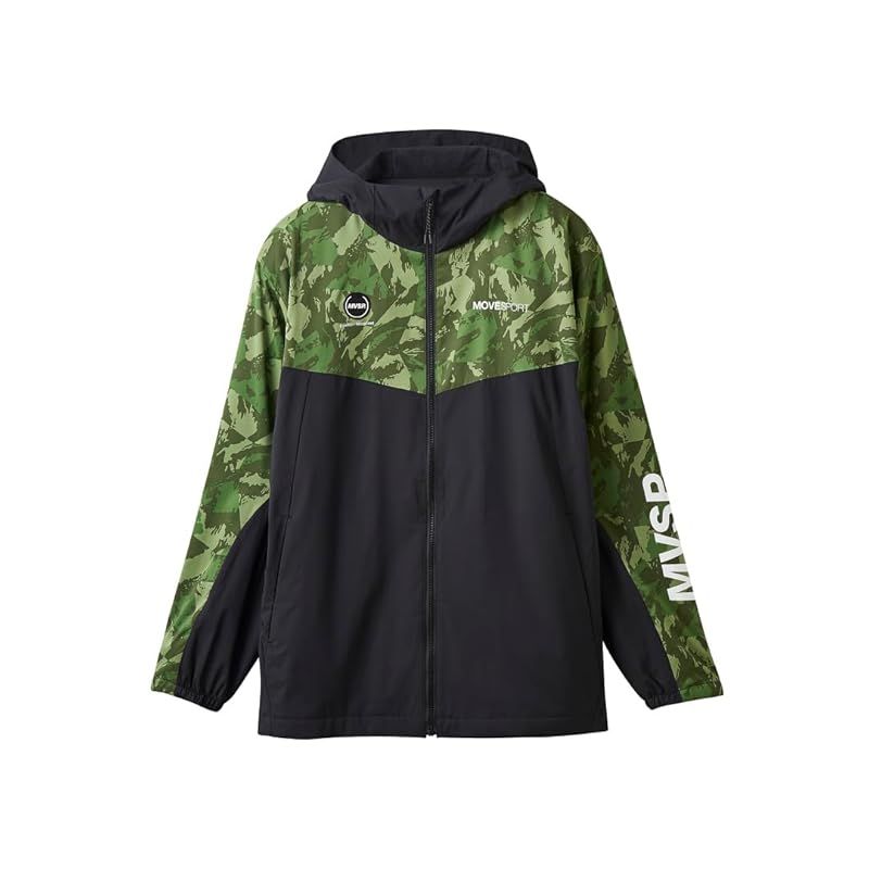 彡DESCENTE デサント HEATNAVI 総柄グラフィック スリーブロゴ フルジップフーディー KHBK L 0