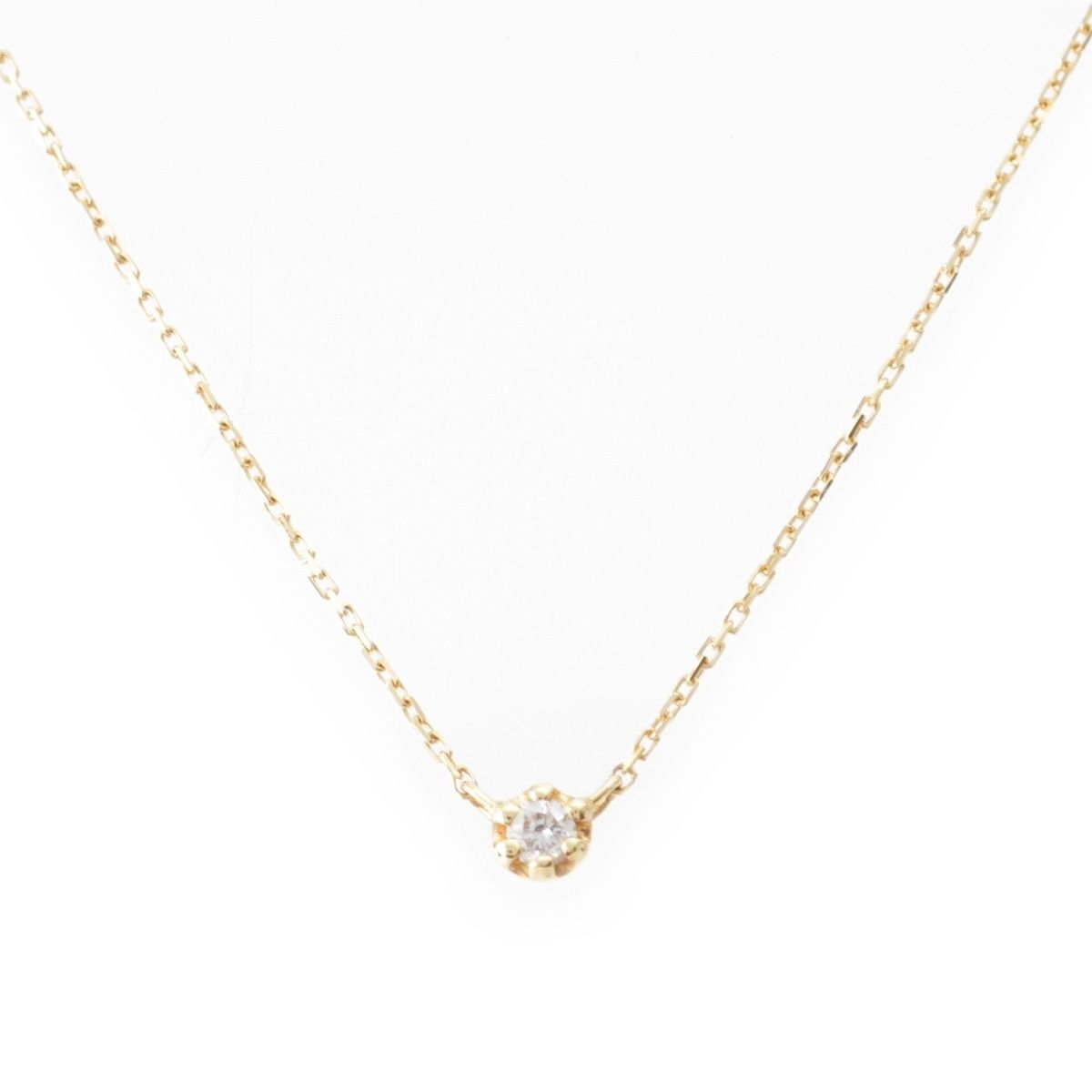 エテ ダイヤ D0.03t ネックレス ジュエリー K18 260330 ゴールド 0.9g