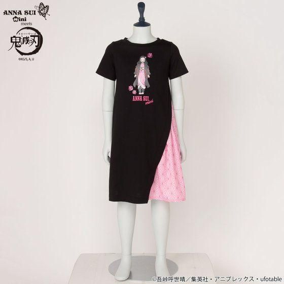 鬼滅の刃 × ANNA SUI mini 半袖 ワンピース 110cm アナスイミニ 鬼滅の刃 きめつのやいば 竈門禰豆子 かまどねずこ
