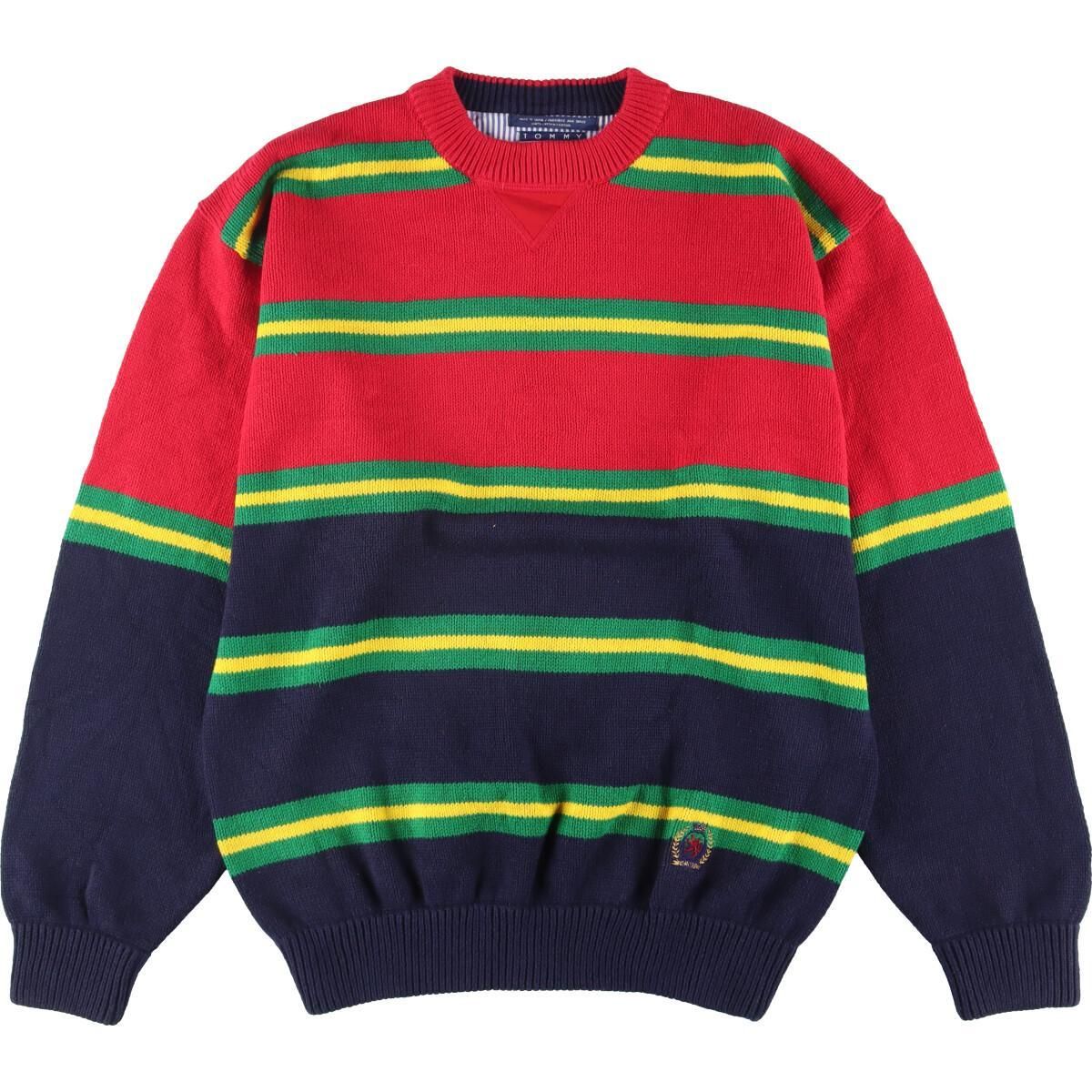 古着 90年代 トミーヒルフィガー TOMMY HILFIGER ボーダー柄 コットン