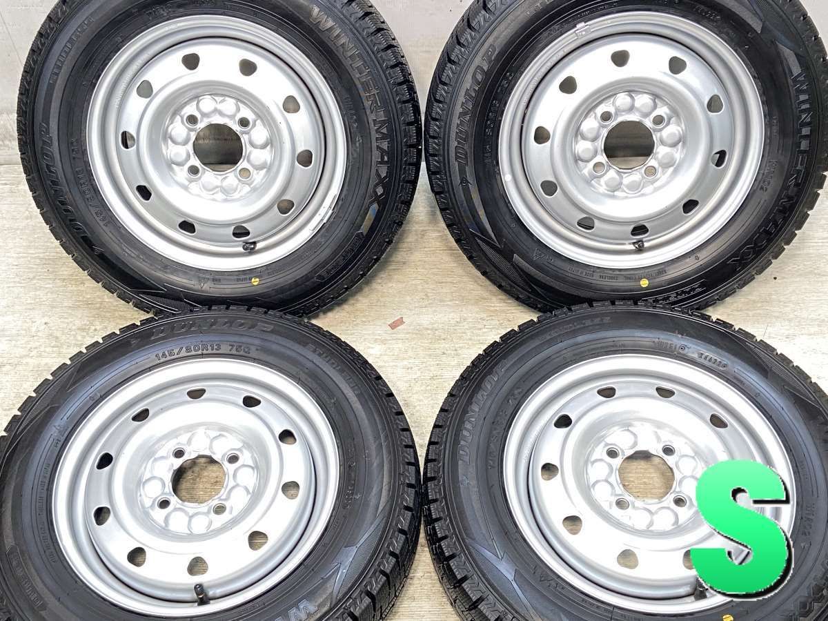 145/80R13  nダンロップ ウィンターマックス WM02 n　  n13x4.0  100-4穴 n中古タイヤ スタッドレスタイヤ ホイールセット 4本セットn w13250125015