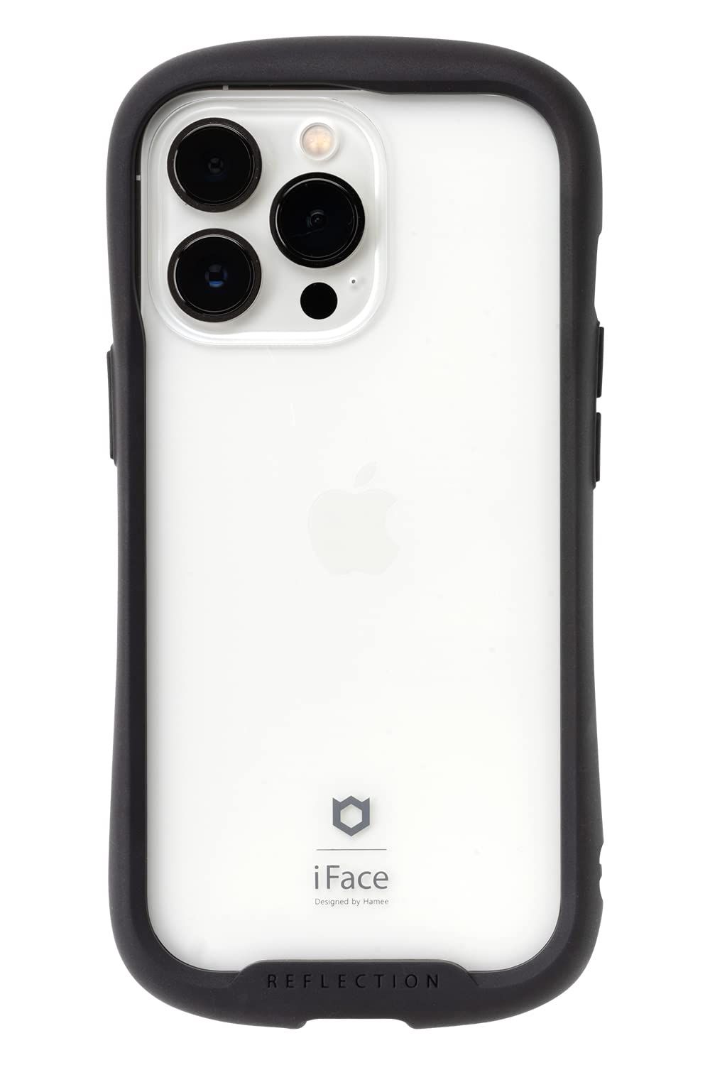 iFace Reflection iPhone 13 Pro ケース クリア 強化ガラス (ブラック)【アイフェイス アイフォン 13プロ カバー 透明 耐衝撃 米国MIL規格取得 ストラップホール付き】 [iPhone 13 Pro専用・ブラック]