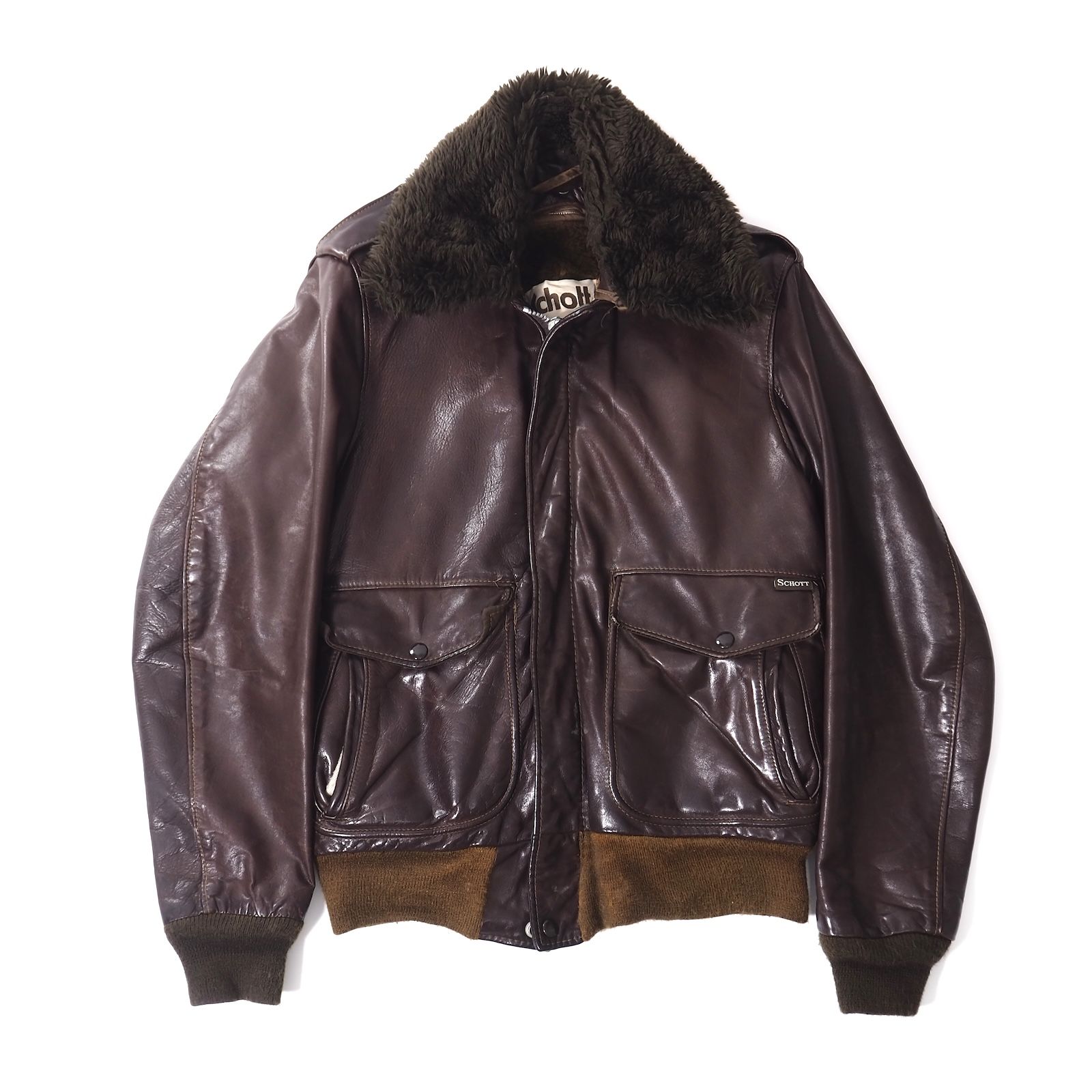 j*t様 Schott レザーフライトジャケット用 ファーボア襟　ダークブラウン j*t様 Schott レザーフライトジャケット用 ファーボア襟 ダーク
