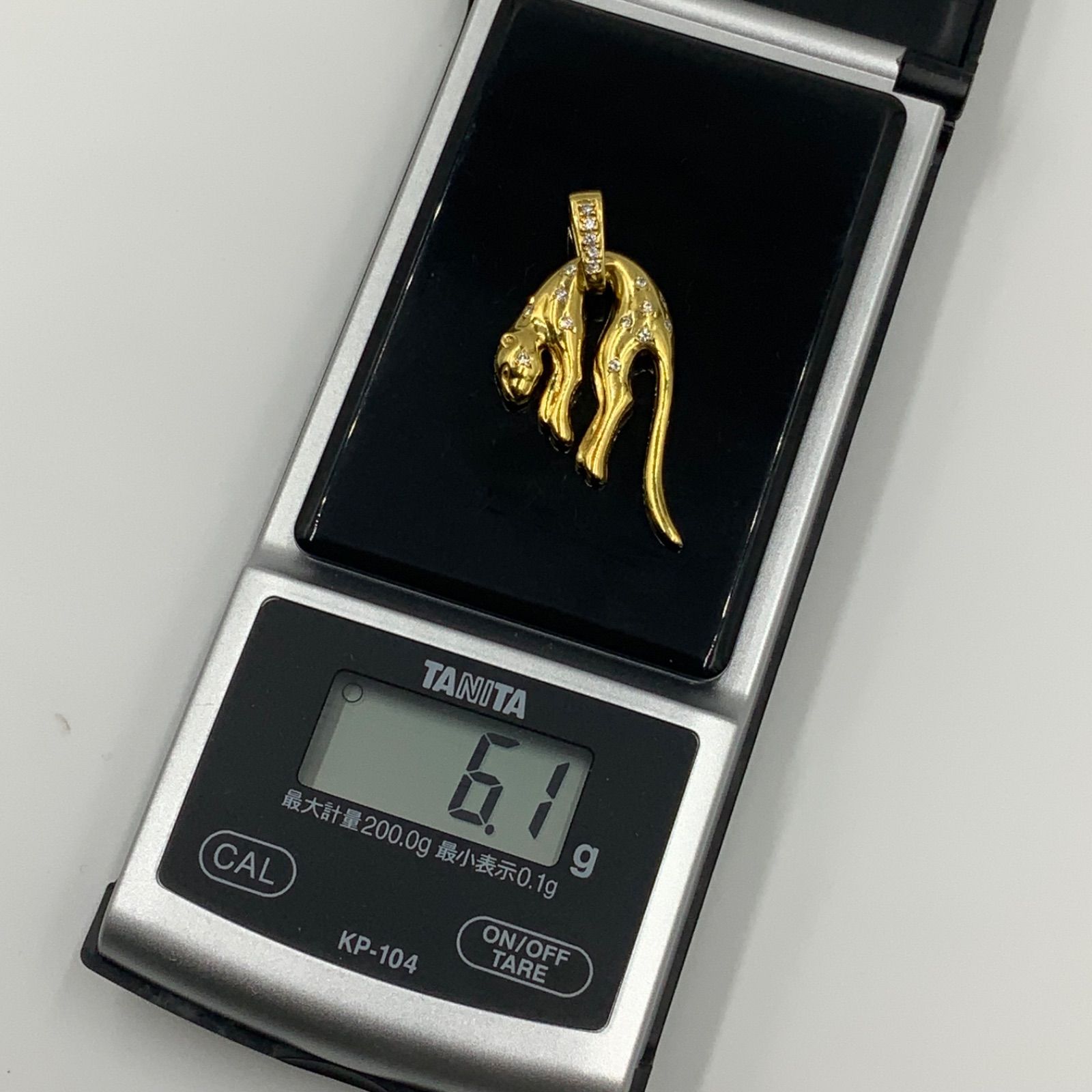 K18 18金 パンサー ペンダントトップ ダイヤモンドペンダント
