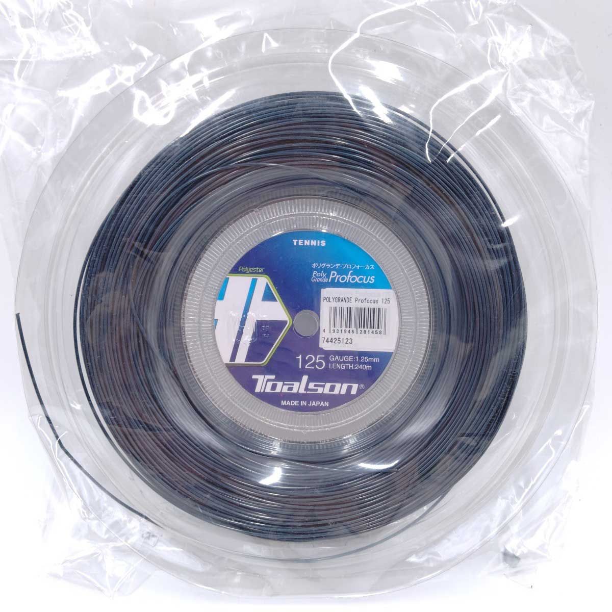 【未使用】トアルソン ポリグランデ プロフォーカス 125 POLY GRANDE Profocus 硬式 テニス ストリング ガット 240m ロール ネイビー 74425123 TOALSON