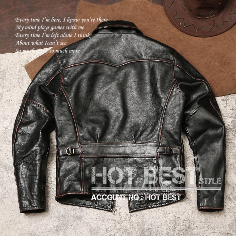 1.2mm 茶芯カウハイド 30'sスタイル シングルライダース レザー