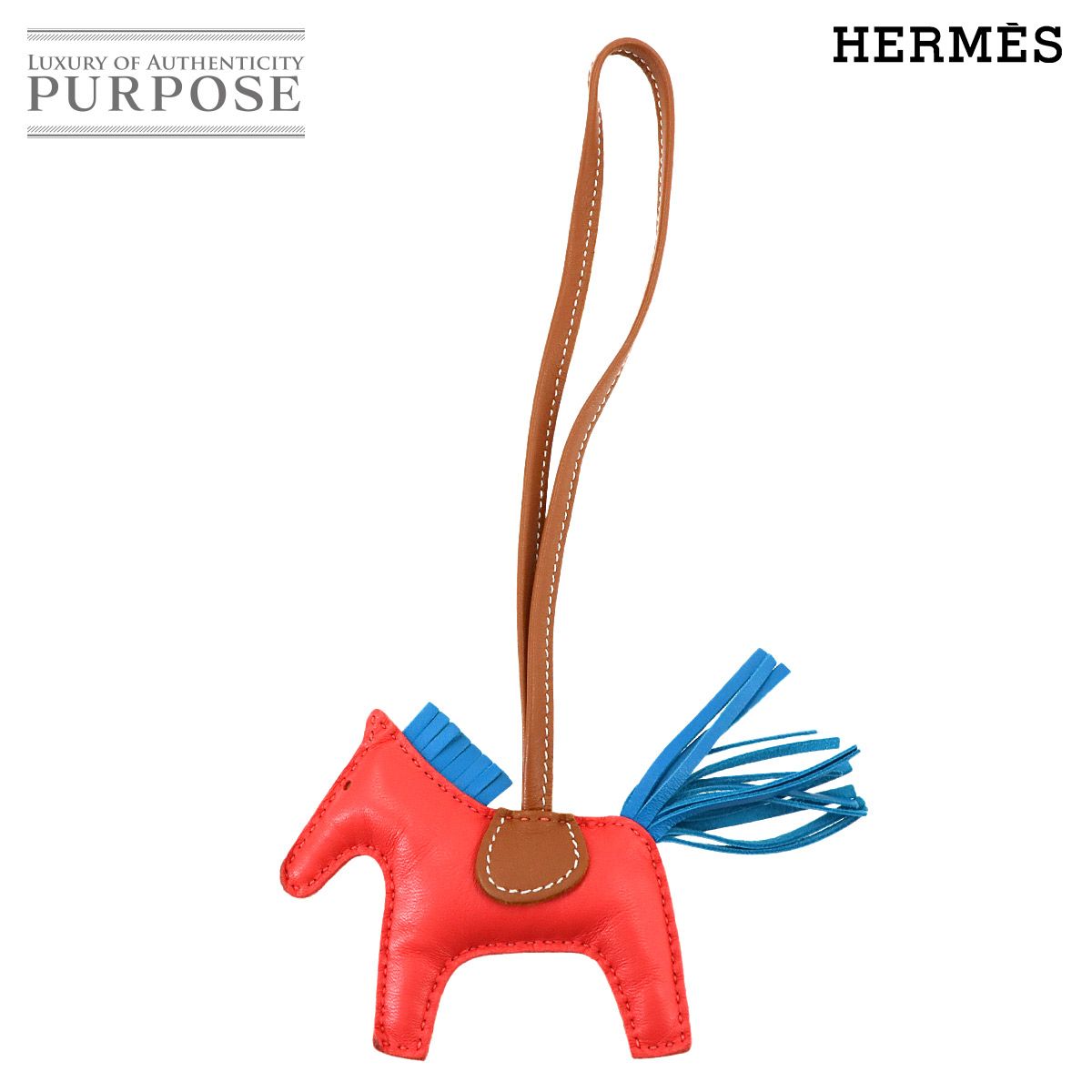 エルメス HERMES ロデオ PM バッグ チャーム アニューミロ ローズテキサス ブルーザンジバル ゴールド U刻印 Rodeo PM 90279205