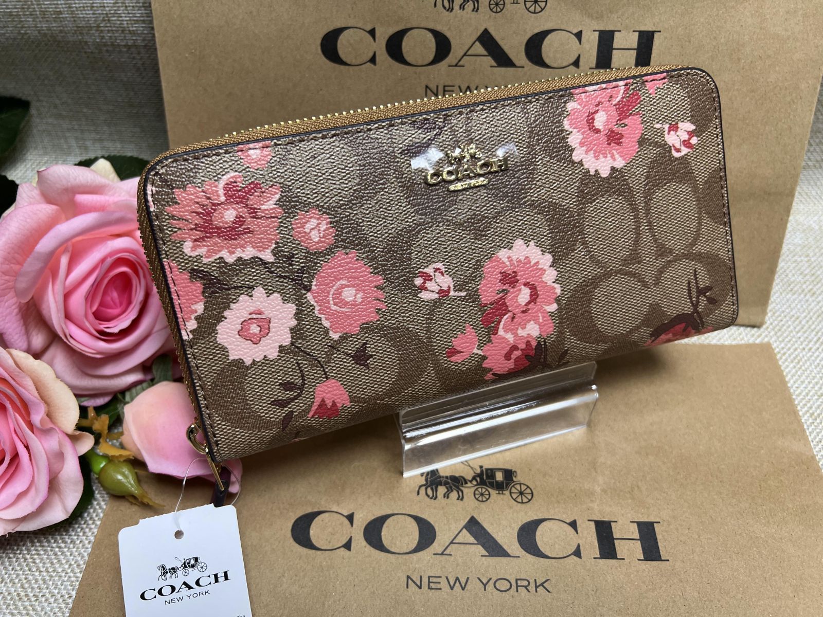 コーチ COACH 長財布 財布 シグネチャー プレイリー デイジー クラスター フローラル アコーディオン プレゼント 誕生日 贈り物 長財布  レディース ファッション ブランド 新品 未使用 - メルカリ