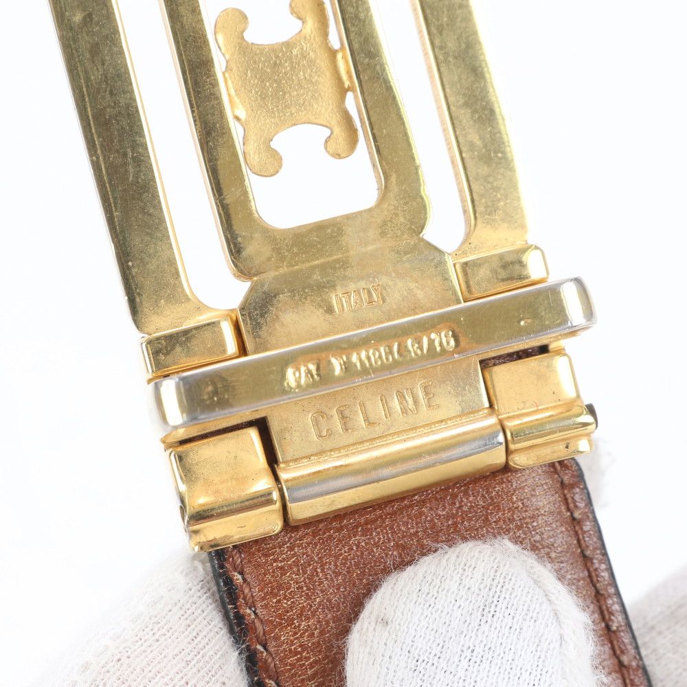 美品 セリーヌ トリオンフ バックル レザー ベルト ファッション