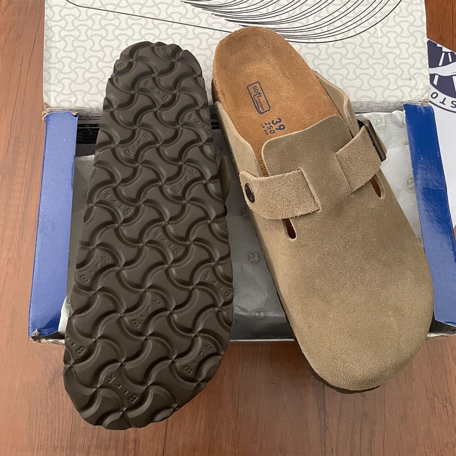 美品 箱付 BIRKENSTOCK ビルケン シュトック トープ【Boston】ボストン