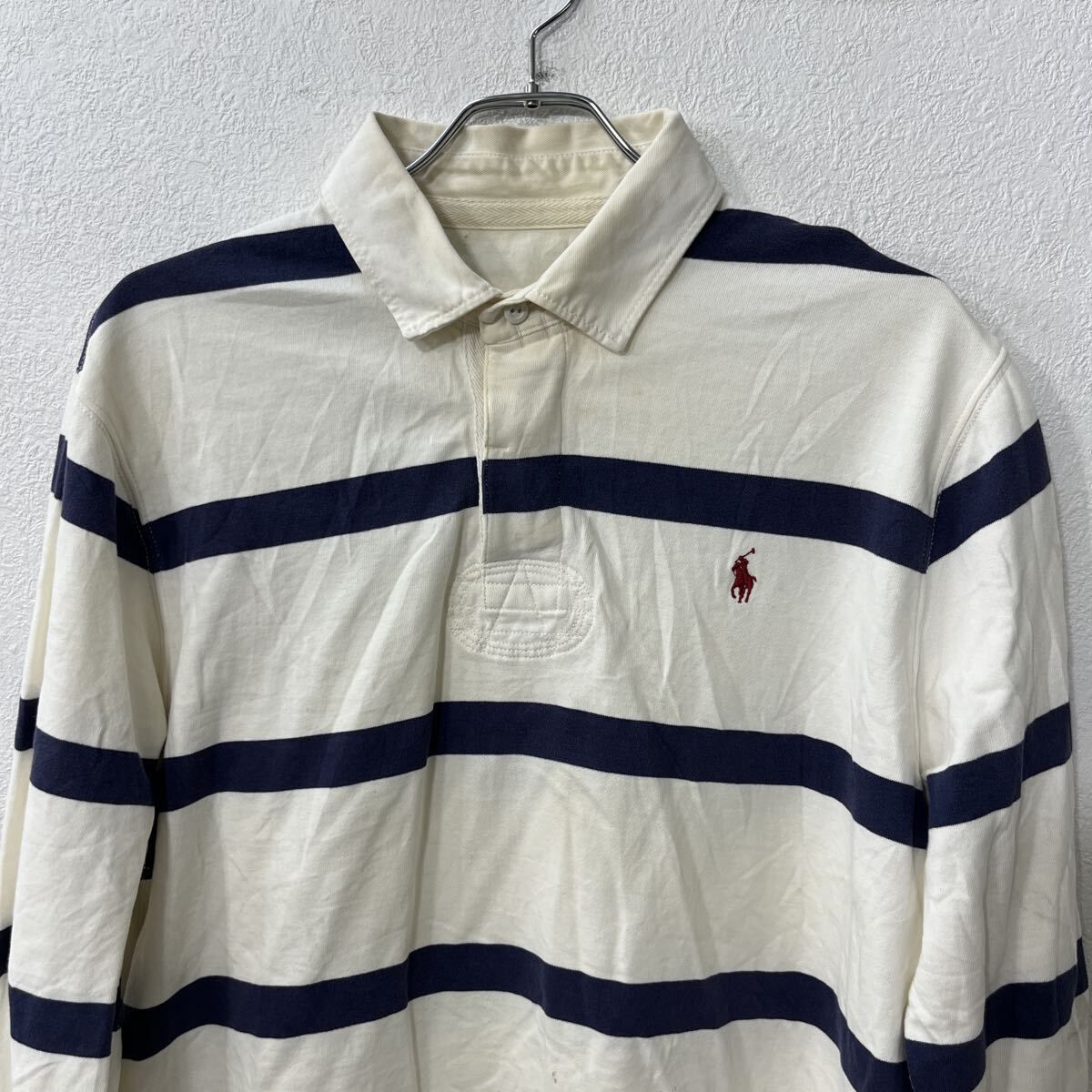 レア USA古着○ポロラルフローレン ポロシャツ ラガーシャツ 長袖 5XLB Ralph Lauren - 90s USA製 ポロ ラルフローレン ボーダー 長袖