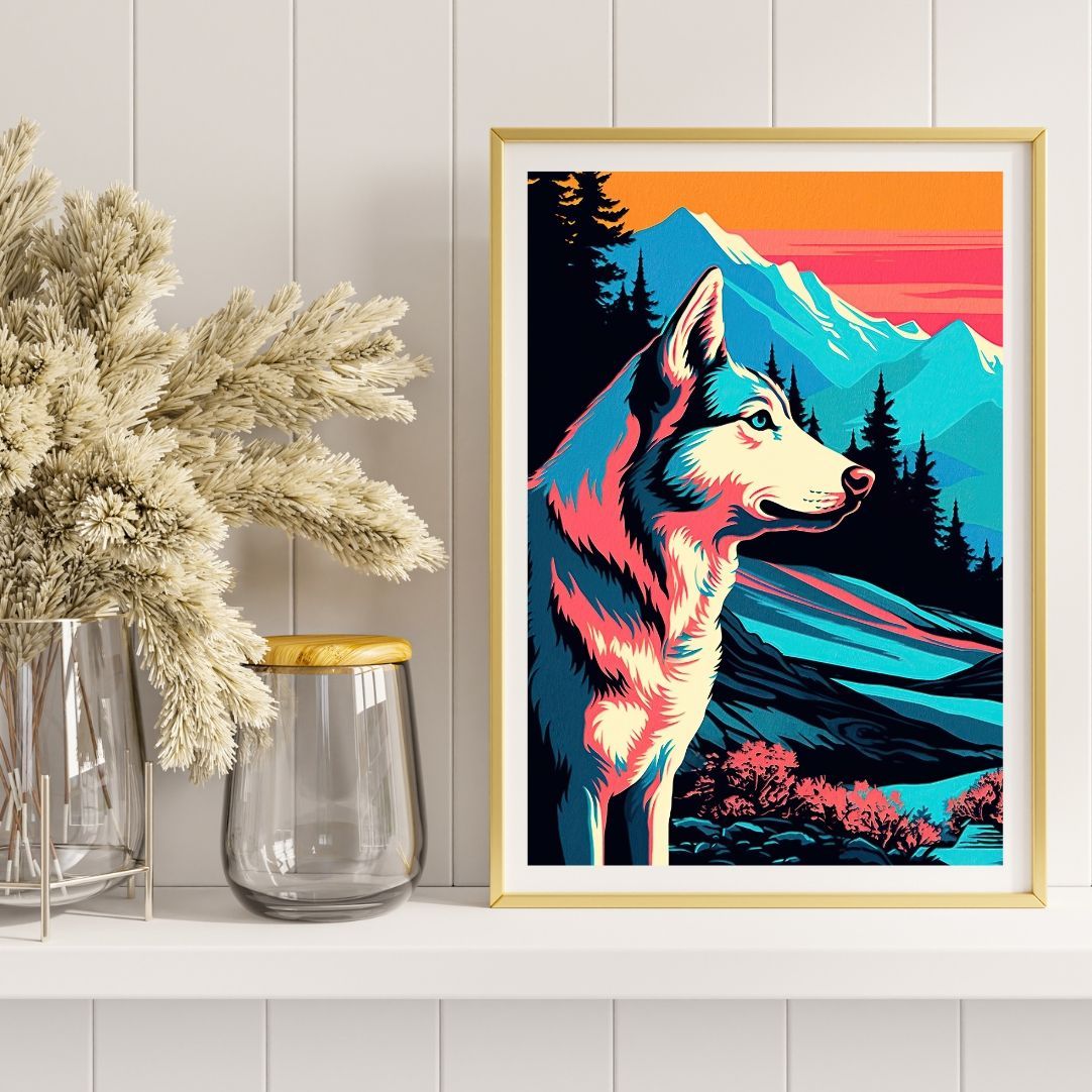 ワンダフルライフ - シベリアンハスキー犬 No.2】ジークレー版画＊名