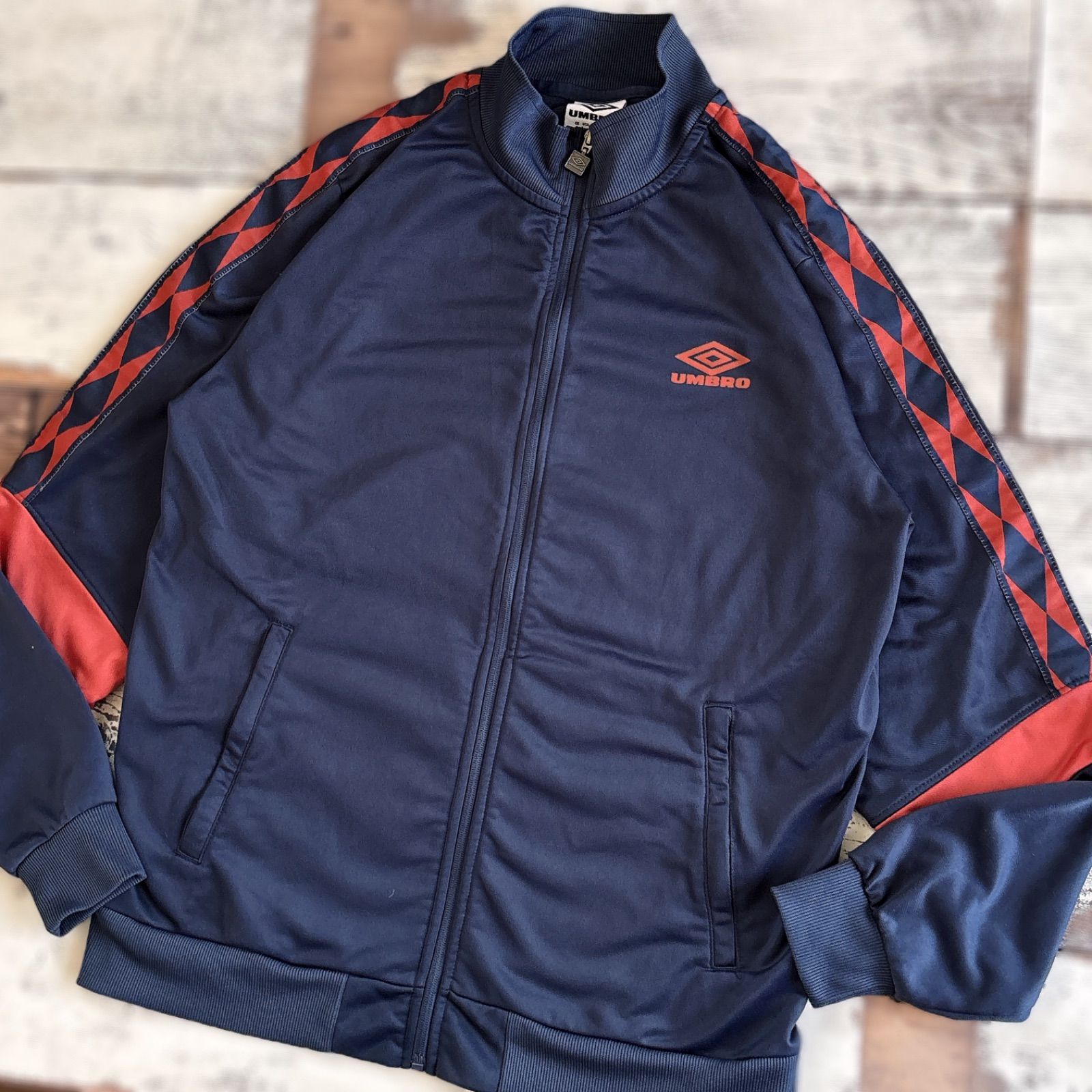 UMBRO トラックジャケット ジャージ ネイビー×オレンジ Lサイズ - メルカリ