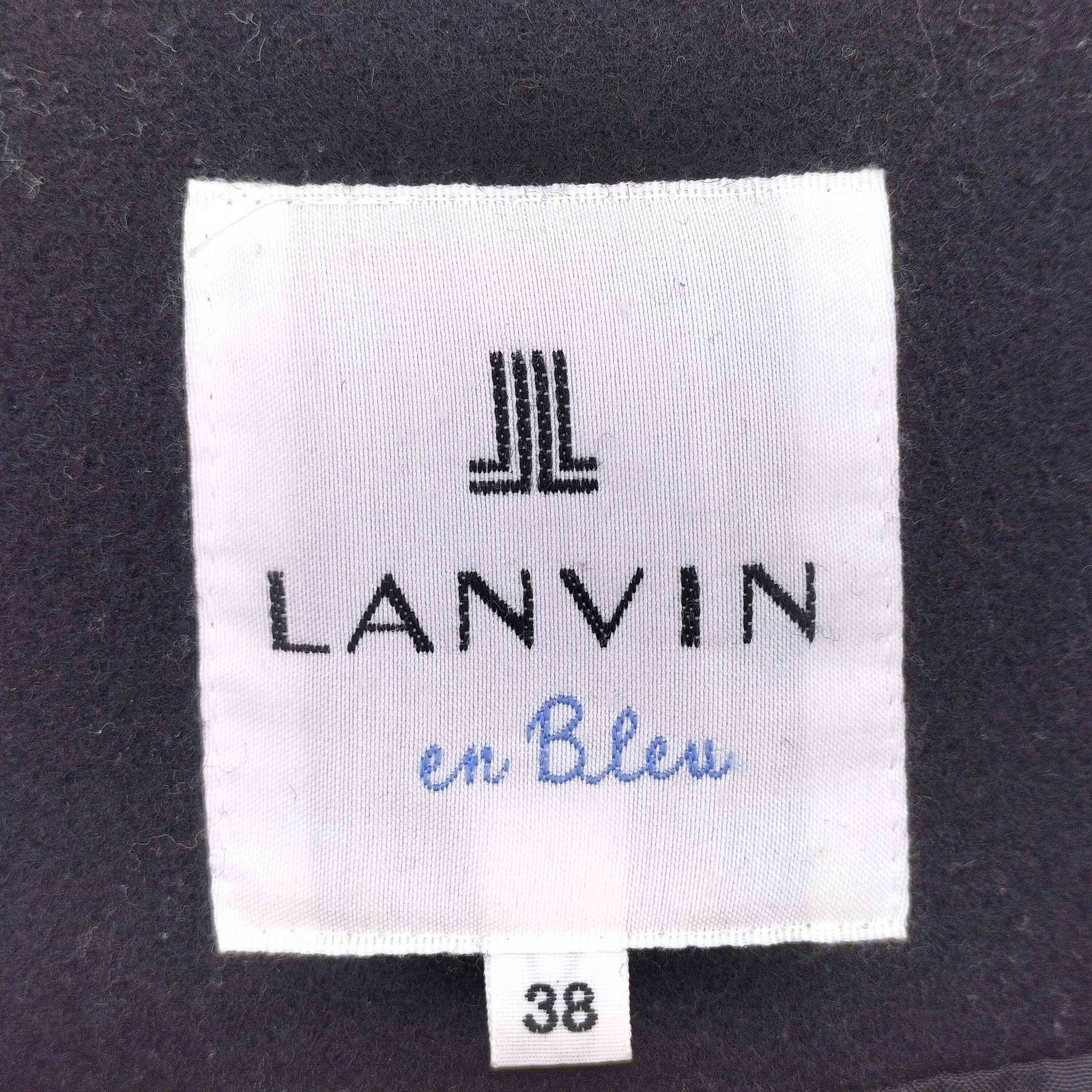ランバンオンブルー LANVIN en Bleu カシミヤ混 ノーカラー
