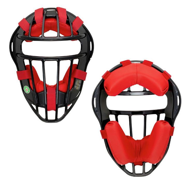 野球　Mizuno キャッチャーマスク レッド　防具 MIZUNO ミズノ 少年軟式野球用キャッチャー防具3点セット