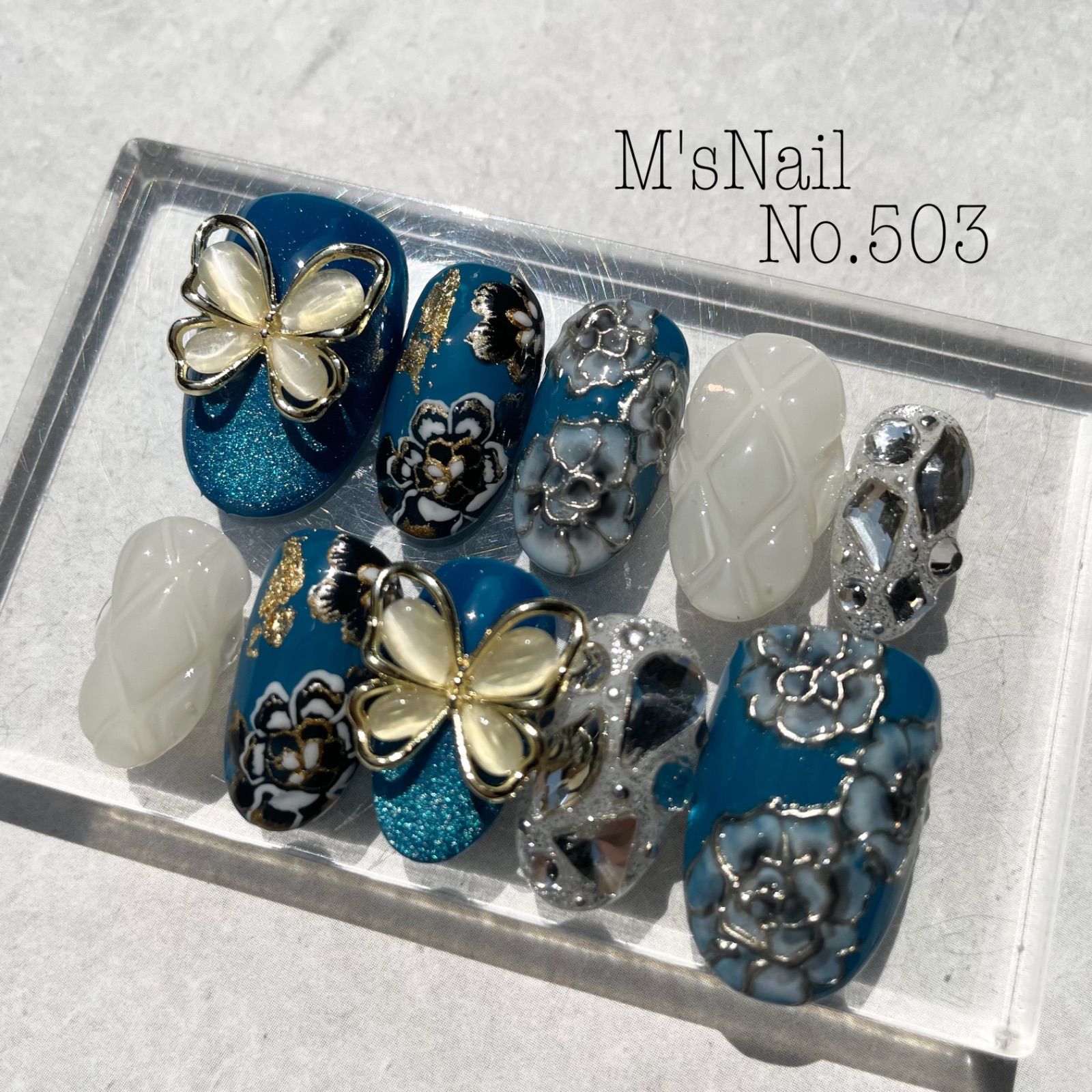 ネイルチップ 成人式 和柄 振袖 猫 花 フラワー ネイルチップオーダー