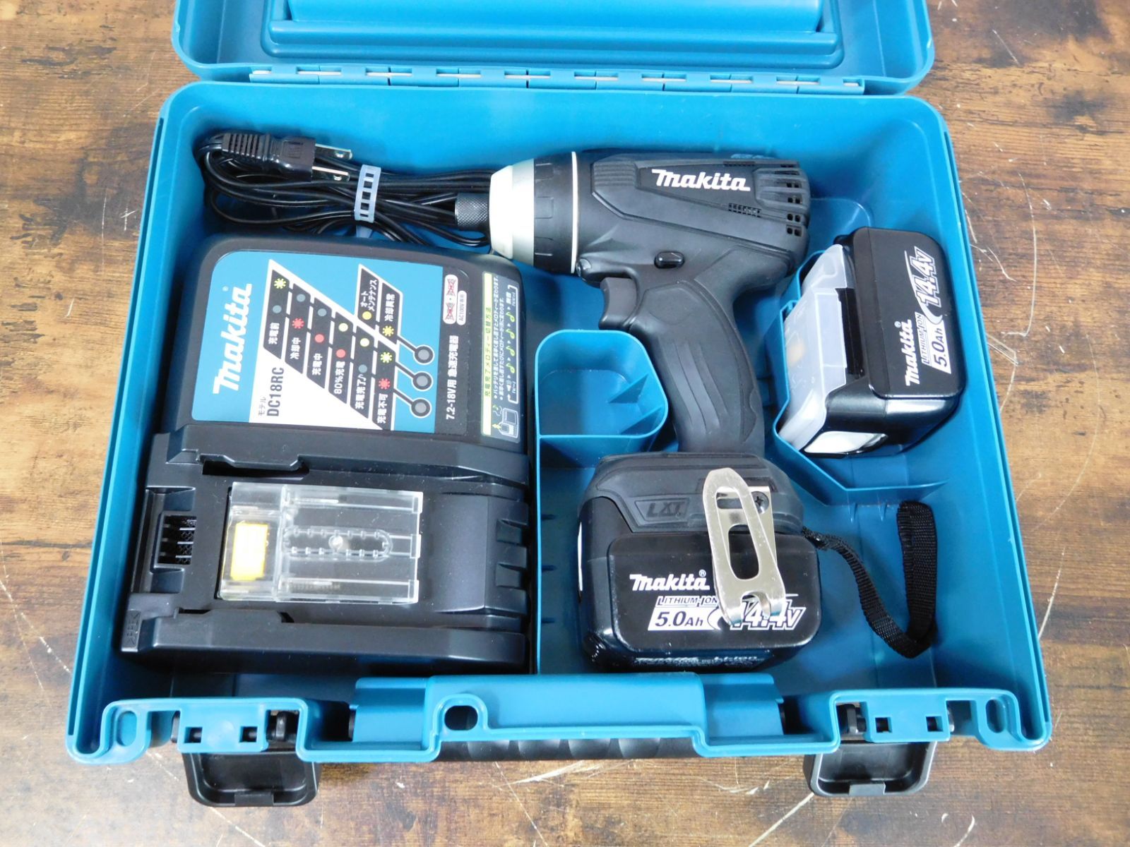 MAKITA|マキタ 充電式4モードインパクトドライバ TP131D 14.4V ブラック 5.0Ahバッテリー2個＋充電器セット M0482