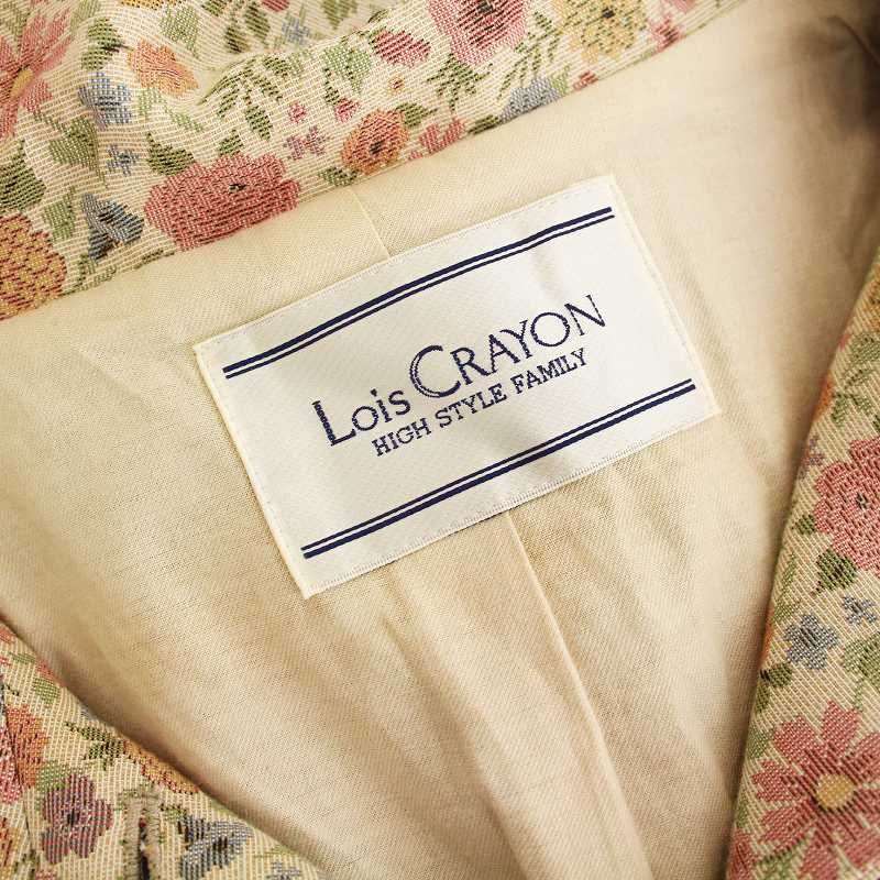ロイスクレヨン Lois CRAYON ゴブラン織りコート 花柄 アウター M