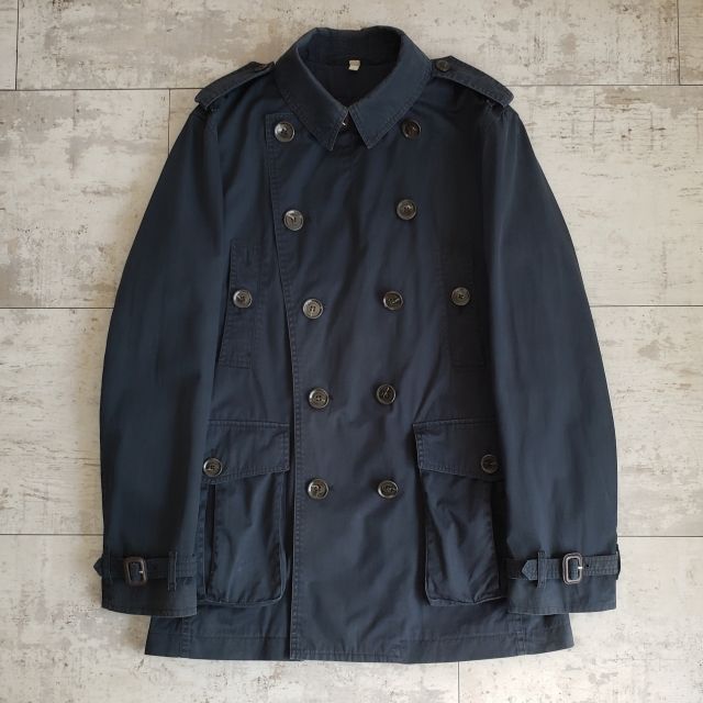 訳有 バーバリー プローサム トレンチコート L ダークネイビー BURBERRY PRORSUM