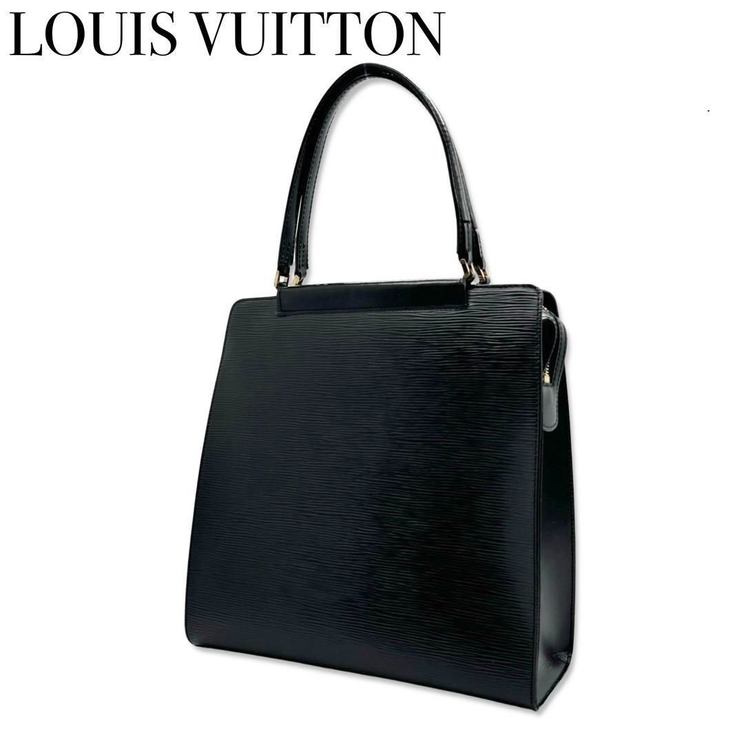 【美品】LOUIS VUITTON フィガリ エピ ハンドバッグ レザー 黒○機能面