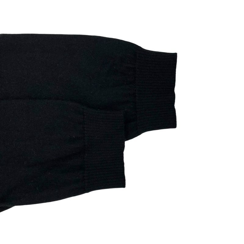 本物 美品 カタログ掲載 エルメス アートデザイン切替 カシミア  セーター 黒 Herms エルメス イタリア製 カシミヤニット切替 プルオーバー