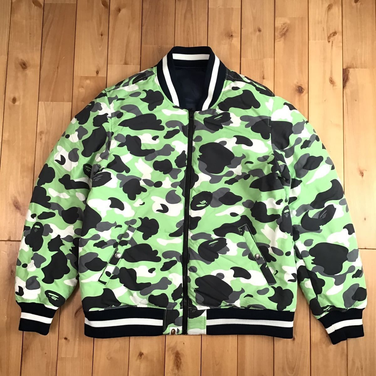 リバーシブル ダウンジャケット MA-1 BAPE camo ベイプ ape - メルカリ