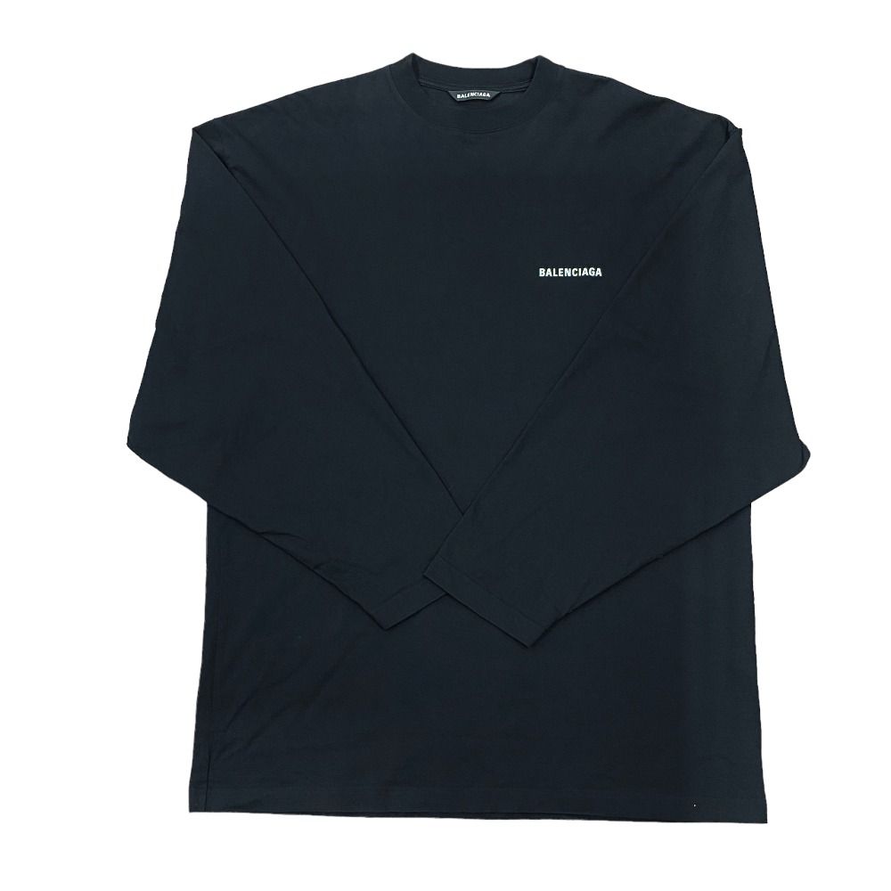 【関税・送料込】BALENCIAGA Large コットン長袖Tシャツ 関税負担なし☆BALENCIAGA長袖Tシャツ激安バレンシアガスーパー