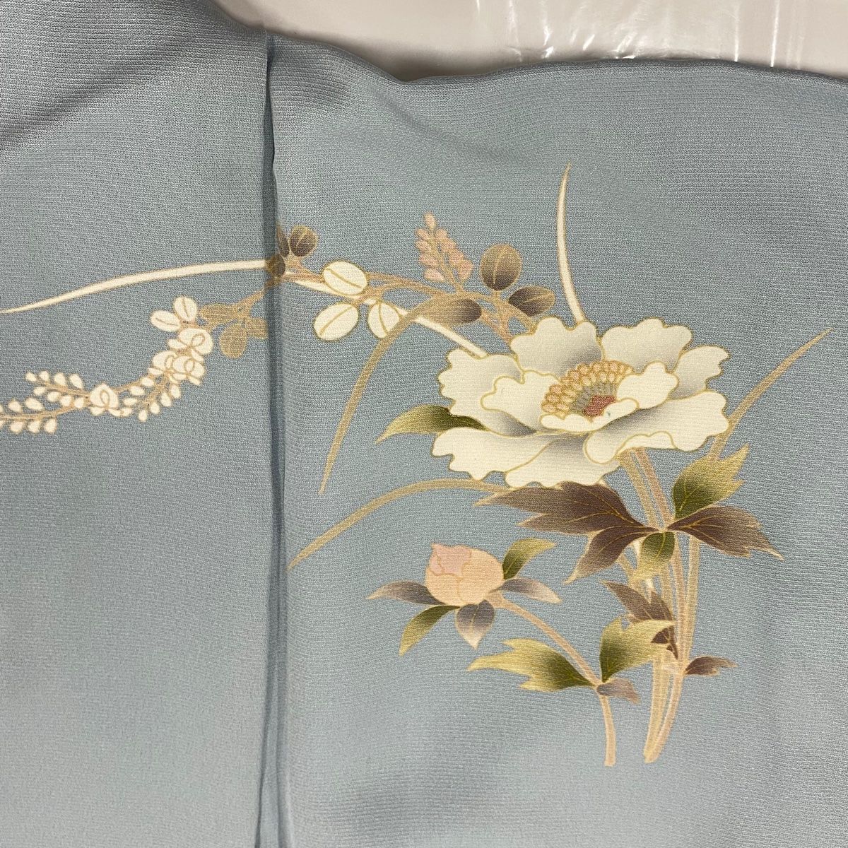 訪問着 身丈169.5cm 裄丈67.5cm L 袷 華文 有職文様 刺繍 クリーム