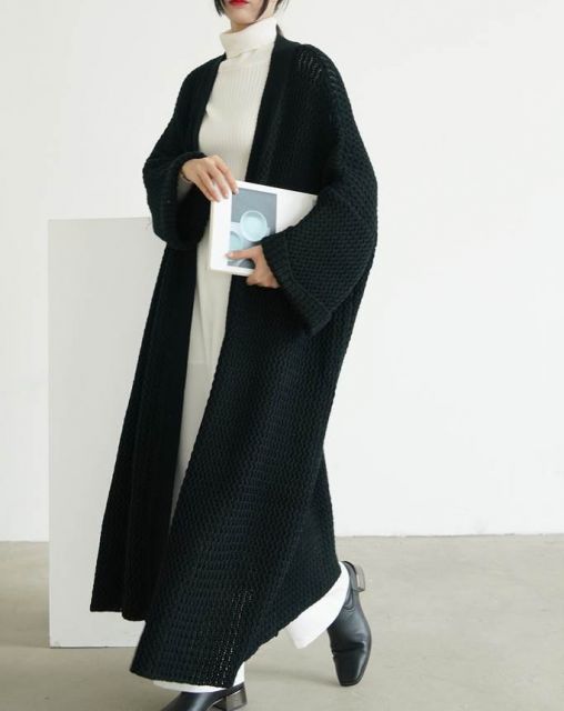 トップス カーディガン ロング ロング丈 袖あり 長袖 ホルンスリーブ Vネック 襟なし 前開き ニット かわいい 大人可愛い シンプル 大人 おしゃれ お洒落 アジアン エスニック エキゾチック 大人女子 ラフ 無地 秋 冬 20代 30代 レディース 女性用 通勤 デート お出かけ トップス カーディガン ロング ロング丈 袖あり 長袖 ホルンスリーブ V