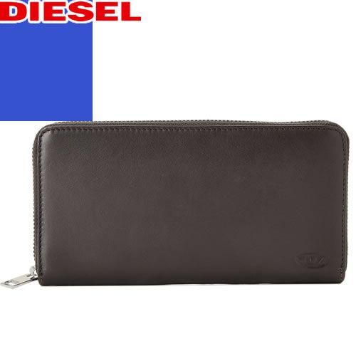 ディーゼル DIESEL 財布 長財布 ラウンドファスナー 小銭入れあり メンズ 型押し ロゴ 大容量 レザー 本革 ブランド プレゼント 茶色 ブラウン 24 ZIP X08423 P0685