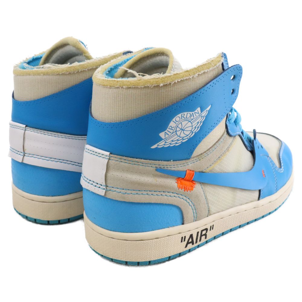 NIKE (ナイキ) ×OFF-WHITE AIR JORDAN 1 POWDER BLUE UNC オフホワイト エアジョーダン1 パウダーブルー  ハイカットスニーカー ホワイト/ブルー US11/29cm AQ0818-148 - メルカリ