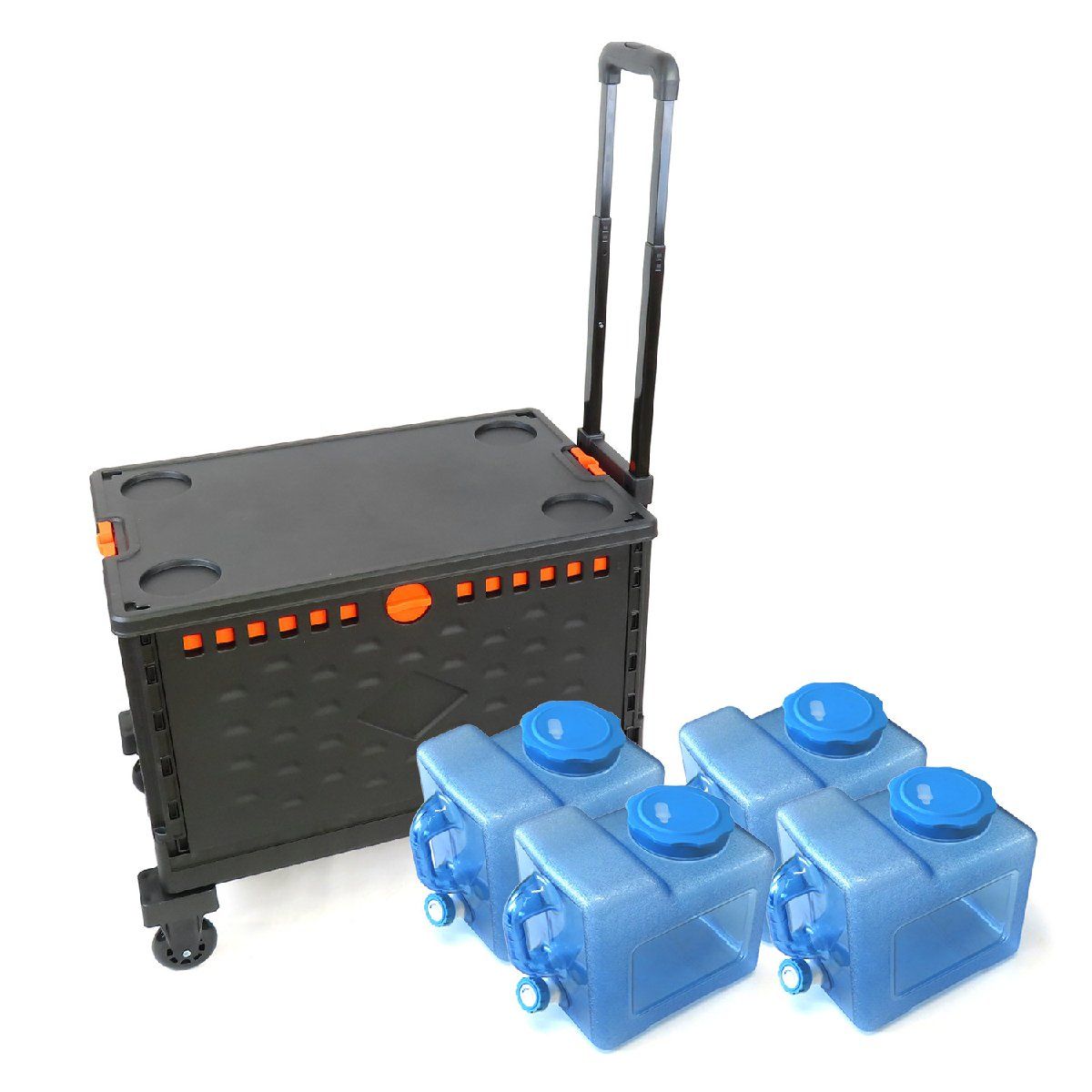 アウトドアや災害時の給水に大活躍 折りたたみ式 ウォータータンクカート セット 黒 キャンプ ￥25 080-