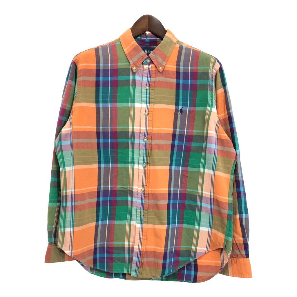 RALPH LAUREN ラルフローレン ボタンダウン 長袖シャツ チェック マルチカラー (メンズ XL) 中古 古着 R9032