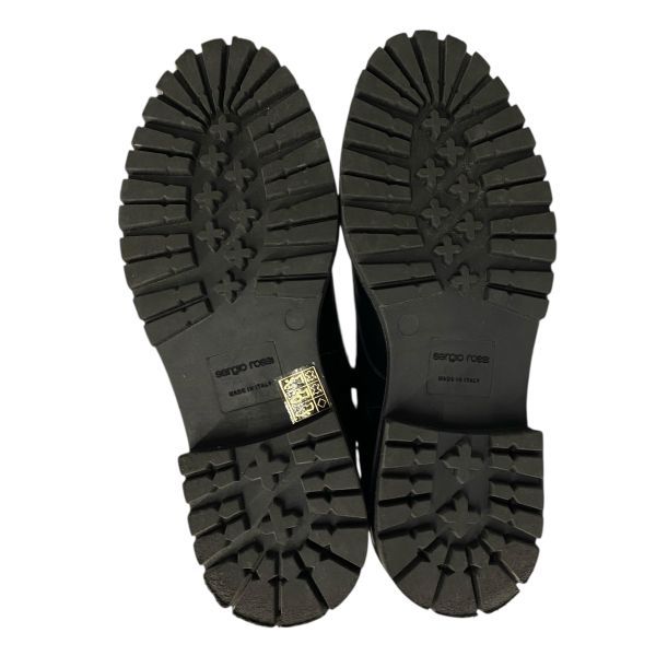 セルジオロッシ Sergio Rossi BIKER PRINCE ブーツ レースアップ サイドジップ アンクルブーツ 黒 レザー 38 25cm レディース 5E024 KIN-KAAI_COM