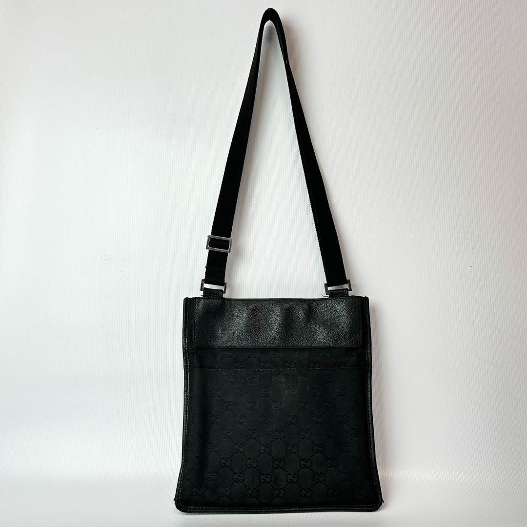 良品✨グッチ GGキャンバス サコッシュ ショルダーバッグ ポシェット 黒 ✨良品 GUCCI グッチ ショルダーバッグ サコッシュ GGキャンバス