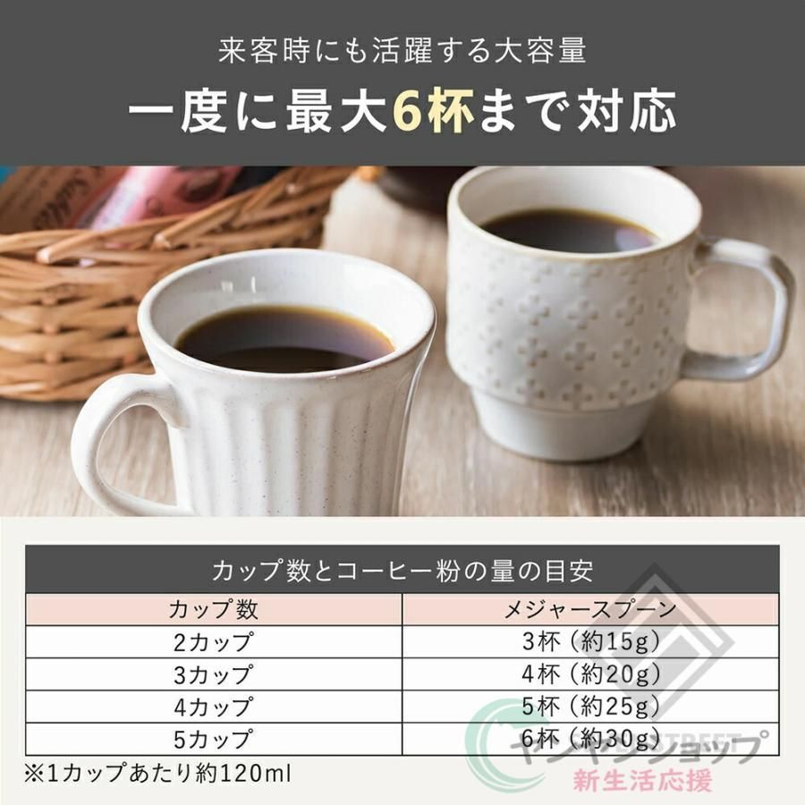 6杯分 1.5L大容量タンク