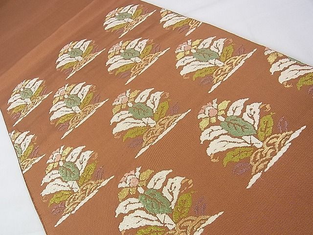 平和屋本店■極上　龍村平蔵製　本袋帯　大鶏頭錦　金糸　逸品　DZAA1527kh4 平和屋本店□極上 龍村平蔵製 本袋帯 大鶏頭錦 金糸 逸品 DZAA1527kh4