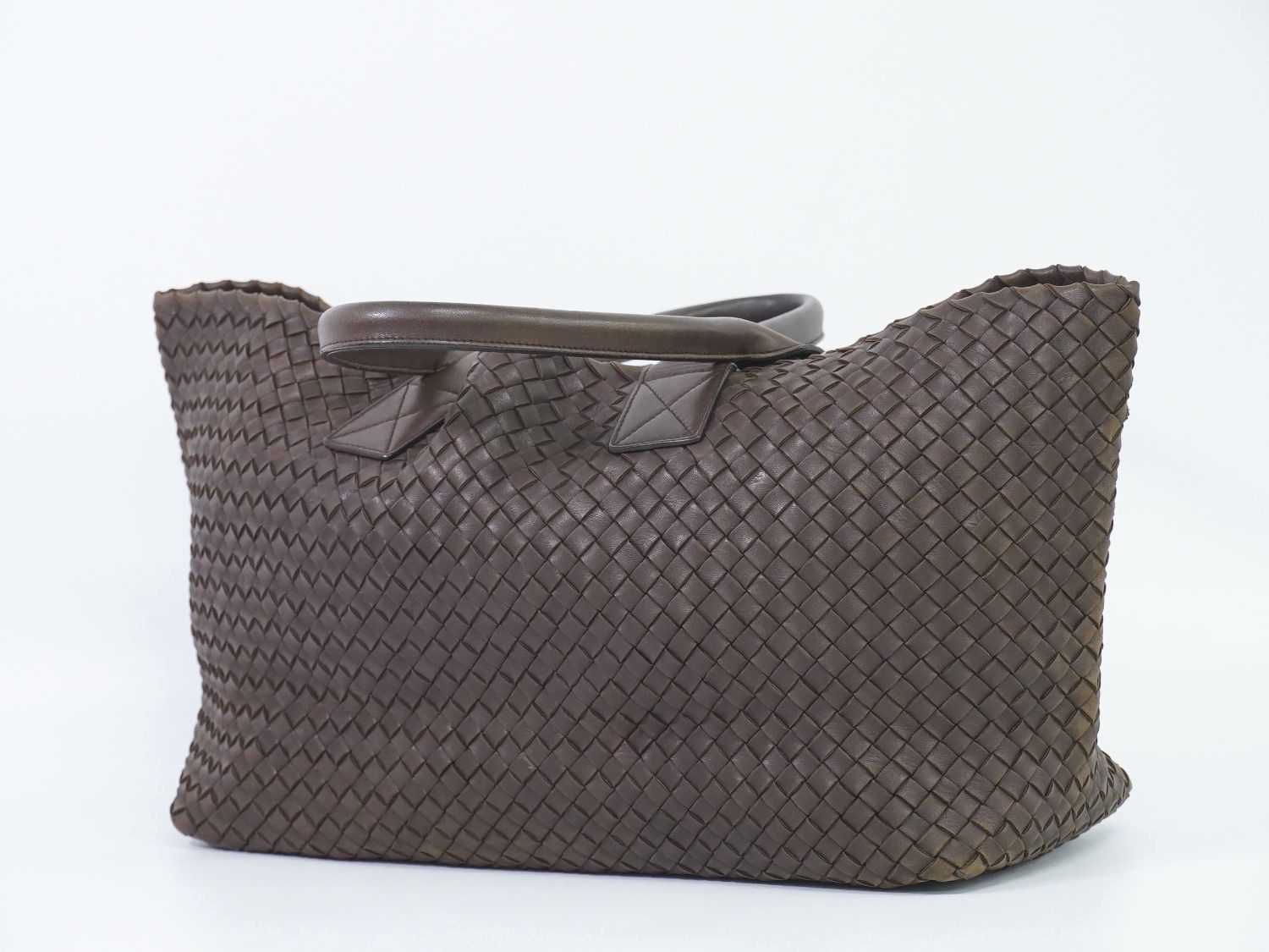 本物 ボッテガ ヴェネタ BOTTEGA VENETA イントレチャート カバ MM トートバッグ ハンドバッグ レザー ブラウン 115664  Intrecciato バッグ 中古 - メルカリ