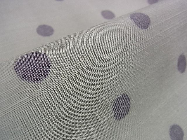 平和屋本店□希少 結城紬 片身替わり コウモリ ドット 丸文 逸品